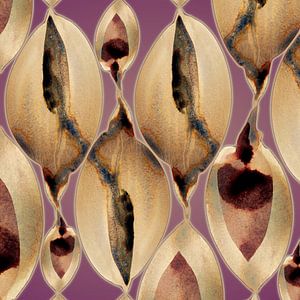Velvet Depth Bloom Aqua 951 - Midnight Violet kunstprint — Organische vormen & warme balans
