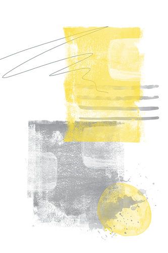 Aquarel Vormen Nr. 5 | Verlichtend Geel & Ultiem Grijs
