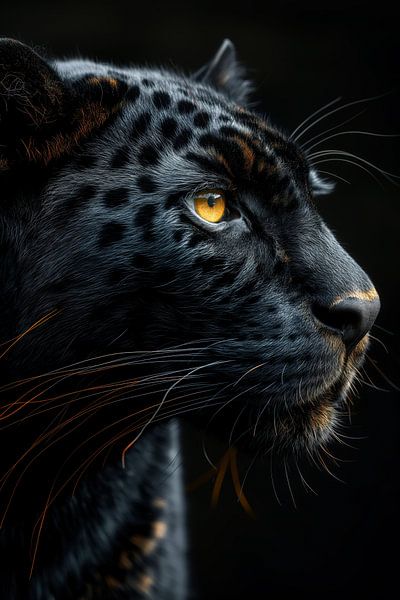 Porträt eines schwarzen Panthers von Bert Nijholt