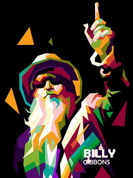 Billy Gibbons pop-art poster van miru arts