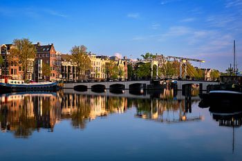 View of the Skinny Bridge in Amsterdam, 2019