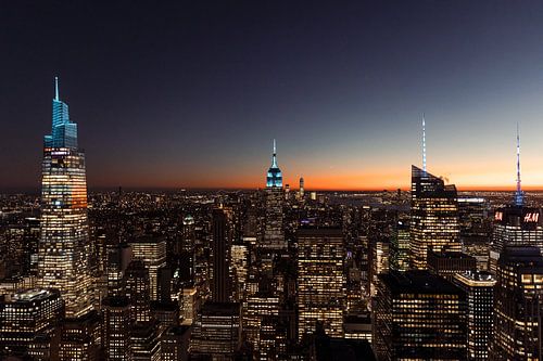 Manhattan Skyline bij nacht