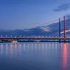 Magisch Düsseldorf: Avondpanorama met Brug en Toren van Patrick Herzberg