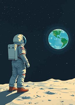 Astronaut kijkt naar de aarde 3 van MIROKKU
