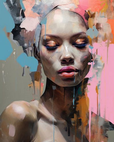 Kleurrijk, modern en abstract portret