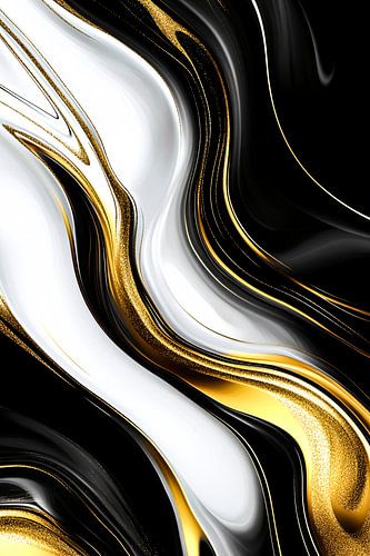 Abstract zwart wit gouden patroon