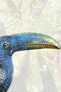 Toekan exotische vogel kunst met bomen