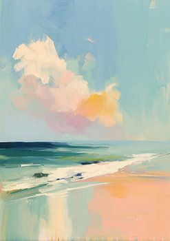 Abstrakter Strand bei Sonnenuntergang