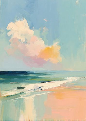 Abstract strand bij zonsondergang