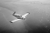 Beechcraft Bonanza V-Tail black and white