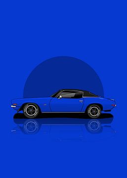 Kunst 1970 Chevrolet Camar Blau von D.Crativeart