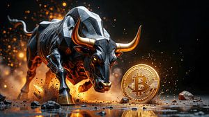 Fantasy Wall Art: TAURIBIT: The Wall Street bull with a bitcoin