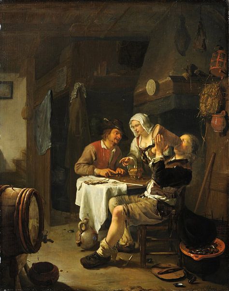 Scène d'auberge, Frans van Mieris (I) par Des maîtres magistraux