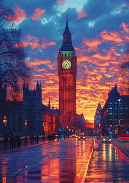 London "Big Ben" Thames England by Niklas Maximilian