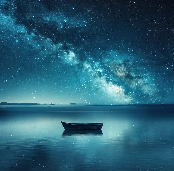 Boot unter Sternenhimmel von fernlichtsicht