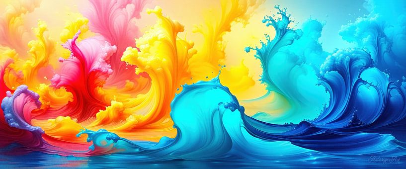 Sea of colour - Een panorama van golvend licht, ongetemde stromingen en de pulserende kracht van een oceaan zonder water van AidasignArt