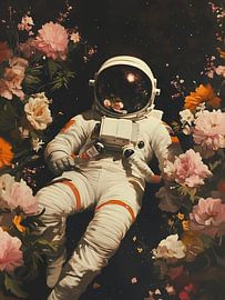 Astronaut in Floral Bloom by IamHome Studio