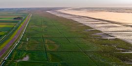 Salt marsh area from altitude north groningen