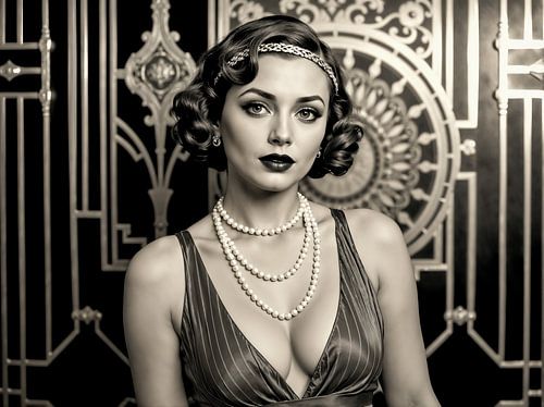 Glamour of the 1920s - Portrait in Art Deco Style