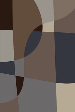 Moderne vormen en lijnen in neutrale kleuren. Bruin, grijs, taupe. van Dina Dankers