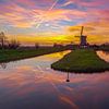 Windmühle der Onrust im schönen Sonnenuntergang von Sander Hupkes