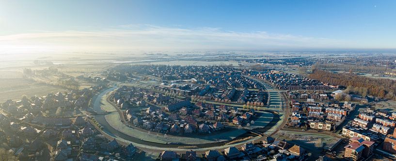 Woonwijk Onderdijks in Kampen Overijssel van bovenaf gezien van Sjoerd van der Wal Fotografie