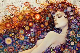 Digitale abstrakte malerische Porträt Frau von Egon Zitter