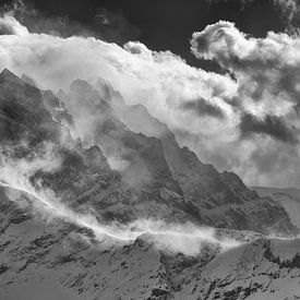 Les Dents du Midi, Zwitserland, zwart-wit van Sander de Vries