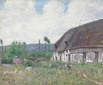 Huisje met rieten dak in Normandië, Alfred Sisley