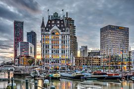 Oude Haven Rotterdam bij avond van Frans Blok - foto's, kunst en andere wanddecoratie