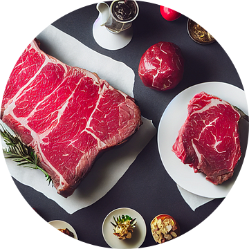 Rauwe biefstuk met kruiden Illustratie van Animaflora PicsStock