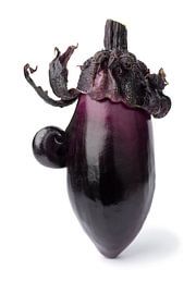 Aubergine violette déformée et heureuse sur Frans Rombout
