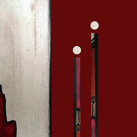 Entretiens d'automne, figures colorées, rouge foncé 1 sur Kerstin Franz