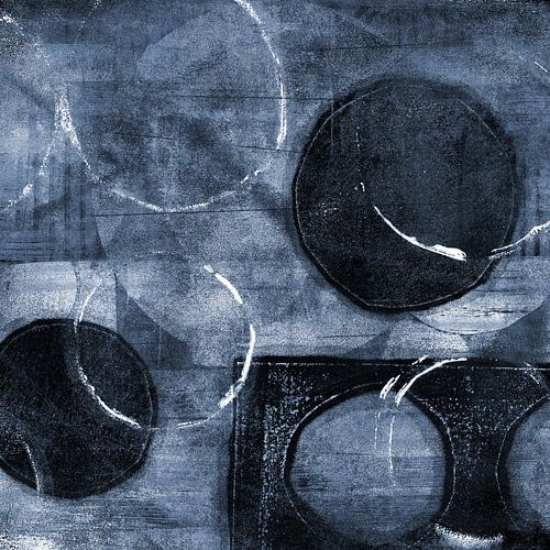 Moderne abstracte organische vormen en lijnen in blauw