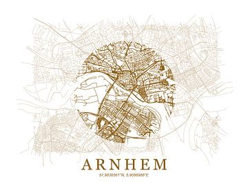 Gestylde plattgrond van Arnhem van Peter Hooijmeijer