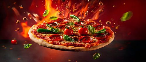 Heerlijke pizza in een regen van vuur - snelheid!