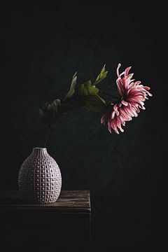 Still life Dahlia flower in a vase by Clazien Boot