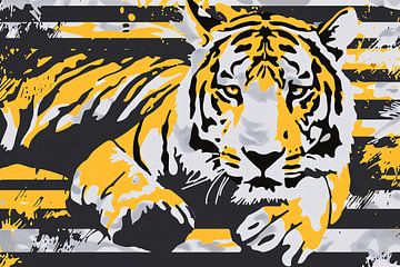 Dynamische tijger in moderne abstracte stijl van Imperial Art House