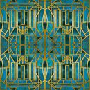 Art Deco Turquoise Goud van Andrea Haase thumbnail