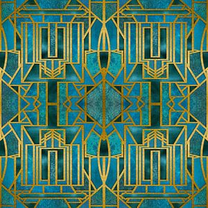 Art Deco Turquoise Goud van Andrea Haase