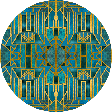 Art Deco Turquoise Goud van Andrea Haase