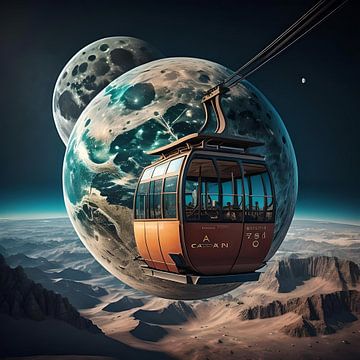 Cable car from earth to moon by Gert-Jan Siesling
