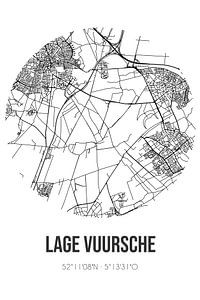 Lage Vuursche (Utrecht) | Landkaart | Zwart-wit van Rezona