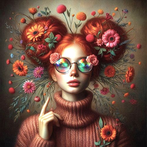 flowers out of her head