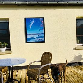 Klantfoto: Strand bij Castricum, acryl schilderij van Marlies Huijzer van Martin Stevens, op canvas