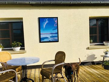 Klantfoto: Strand bij Castricum, acryl schilderij van Marlies Huijzer van Martin Stevens