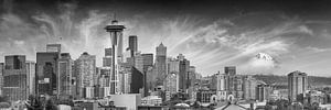 Einzigartiges Panorama aus Seattle - Monochrom