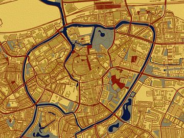 Kaart van het centrum van Breda in de stijl van Gustav Klimt van Maporia
