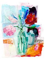 Buntes Stillleben mit Blumen