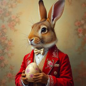 Stilvoller Osterhase mit Blumenei von But First Framing